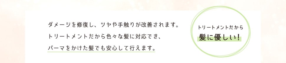 トリートメントだから髪に優しい